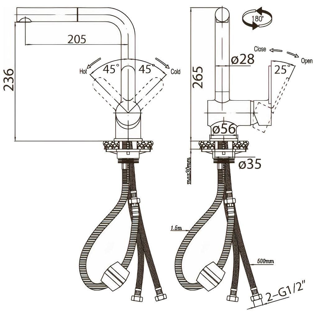 Смеситель для кухни BelBagno (Бельбагно) Tanaro хром (TAN-LADM-CRM)