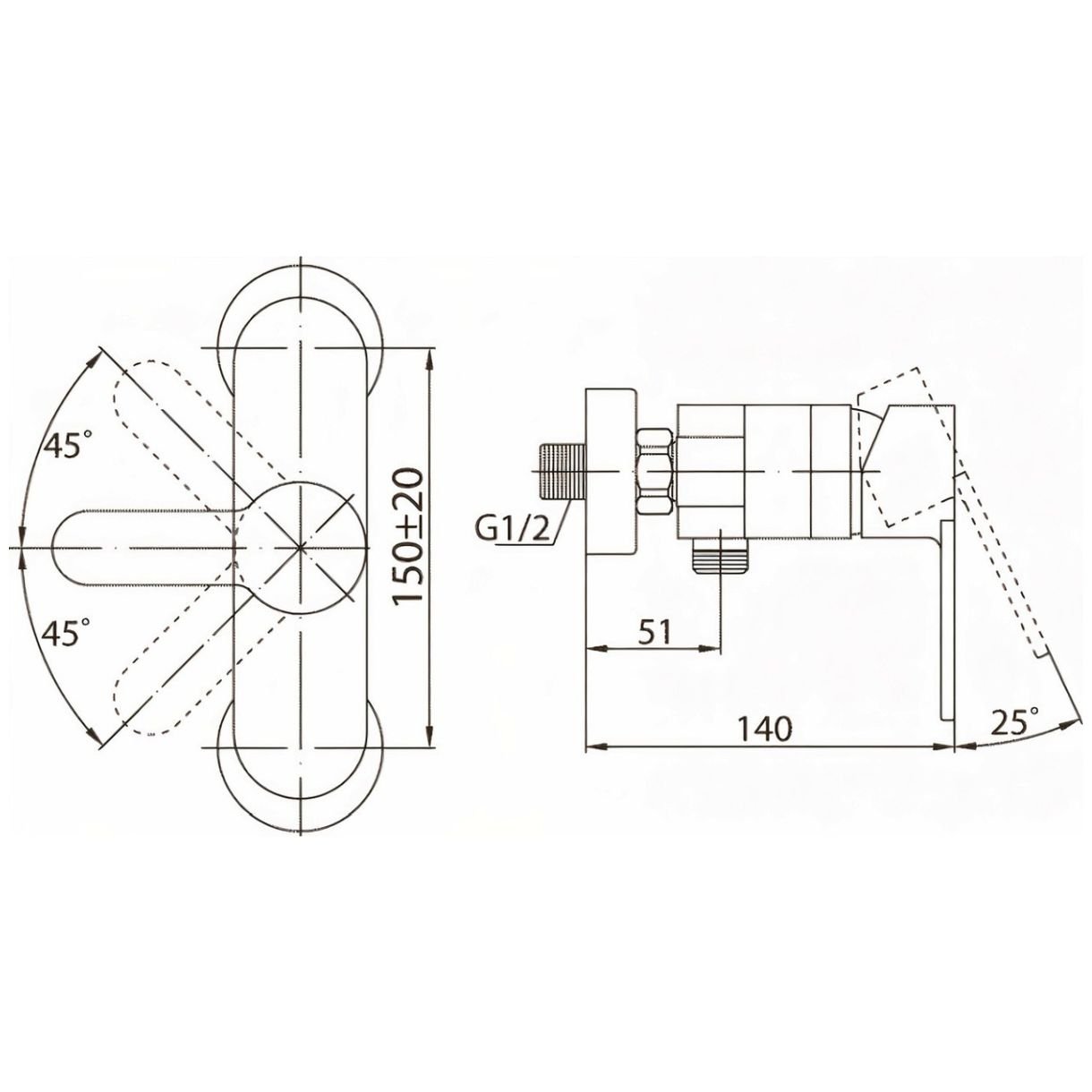 Смеситель для душа BelBagno (Бельбагно) Tanaro хром (TAN-ESDM-CRM)