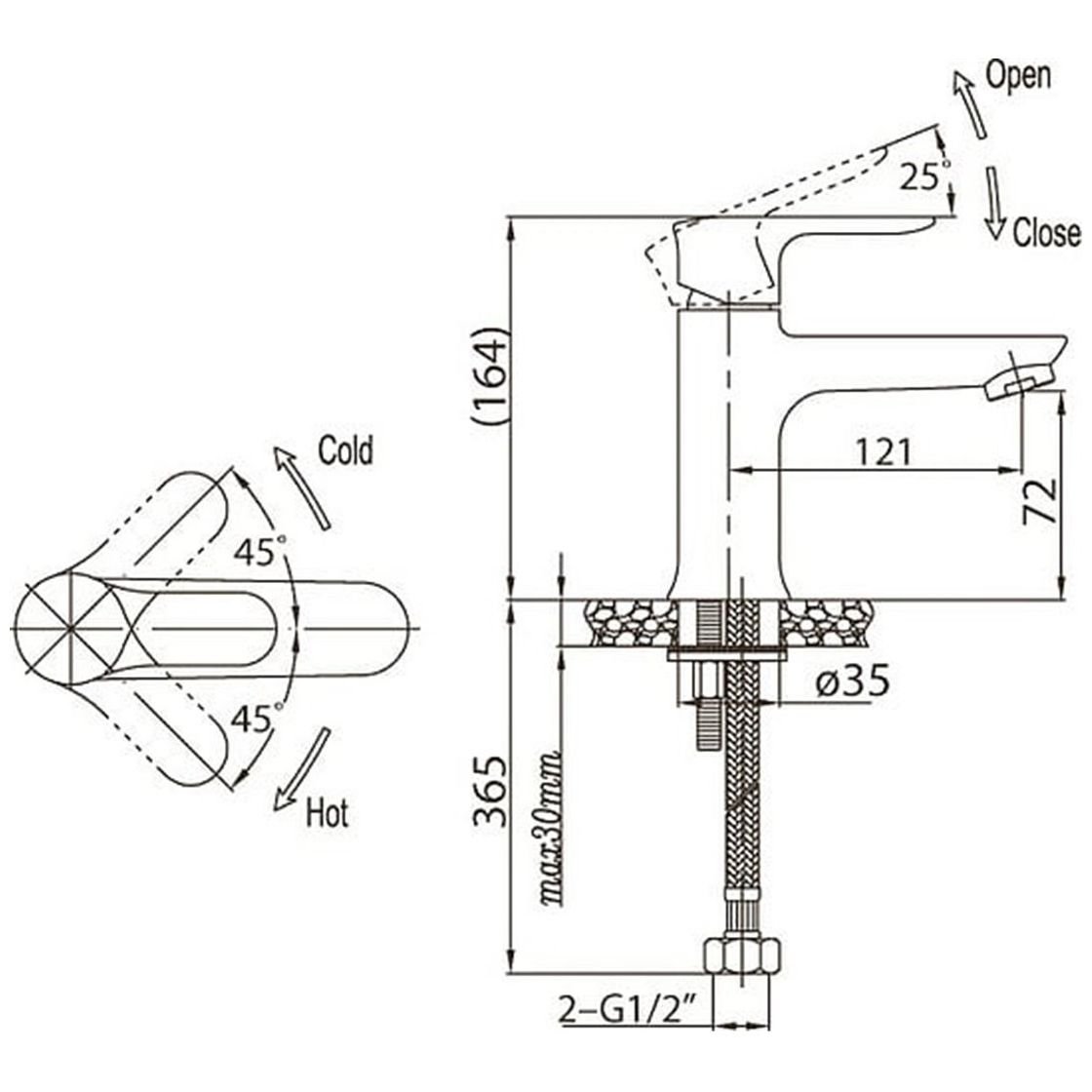 Смеситель для раковины BelBagno (Бельбагно) Reno хром (REN-LVM-CRM)