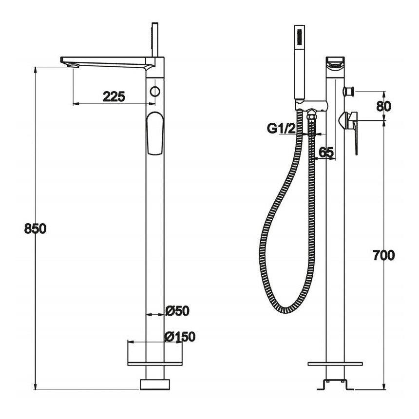 Смеситель для ванн, для душа BelBagno (Бельбагно) Carin хром (CAR-FMT-CRM)
