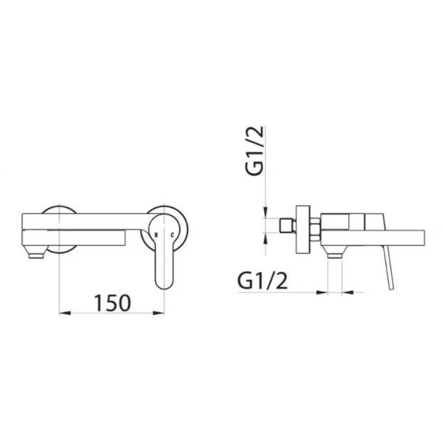 Смеситель для ванн, для душа BelBagno (Бельбагно) Delta Сатин (DEL-BLVM-IN)