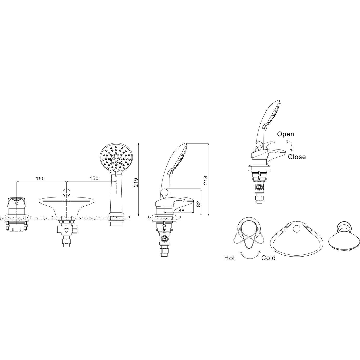 Смеситель для ванны и душа Bravat (Брават) Niagara (F5140197CP-RUS) хром