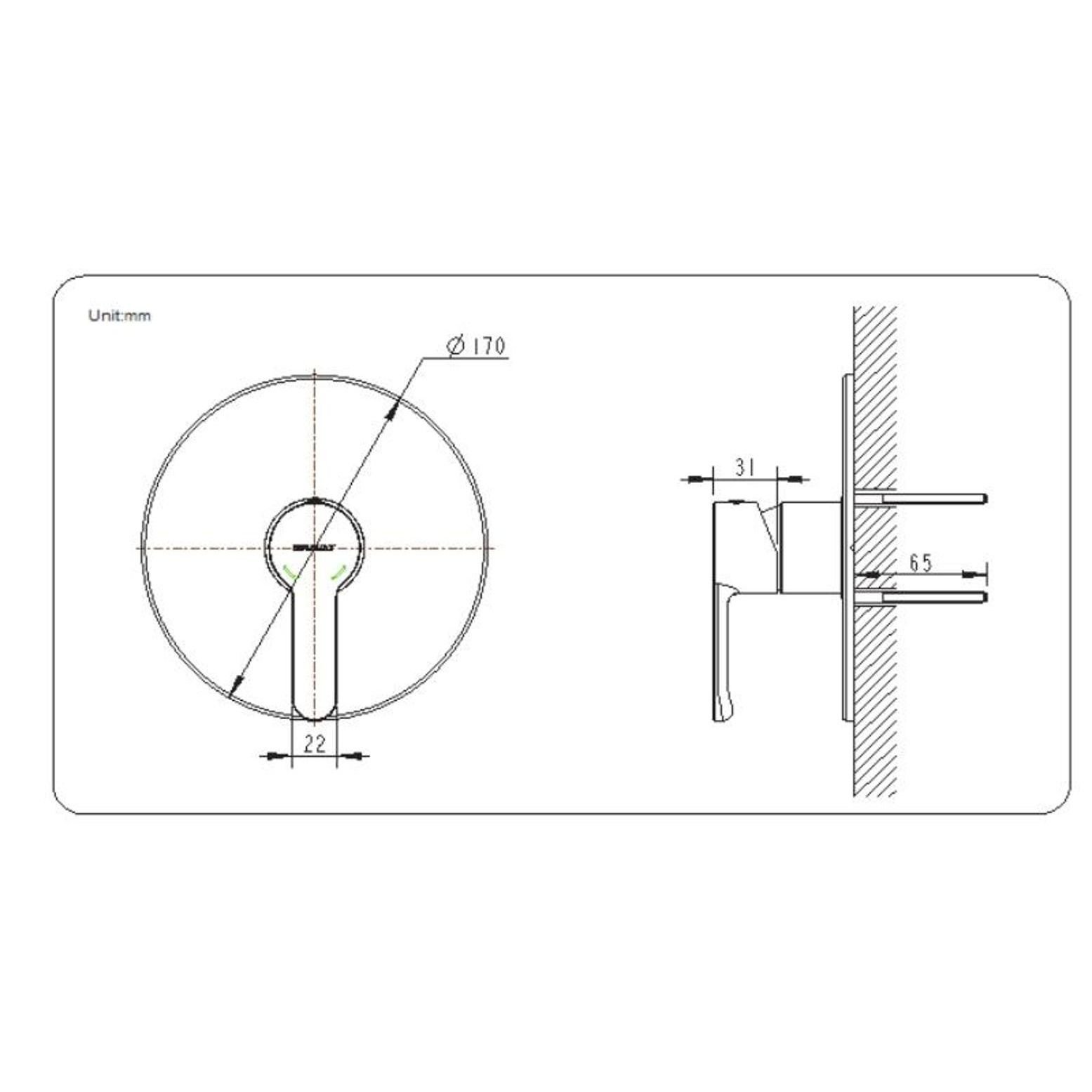 Смеситель для душа встраиваемый на 1 потока Bravat (Брават) Stream PB83783CP-ENG, хром