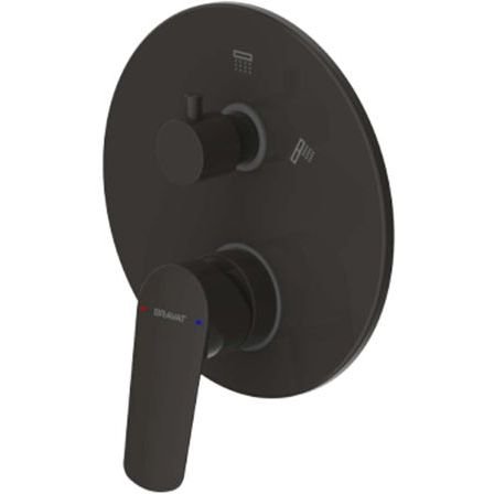 Смеситель для душа встраиваемый на 2 потока Bravat (Брават) Rhein PB8429564BW-2-ENG, черный