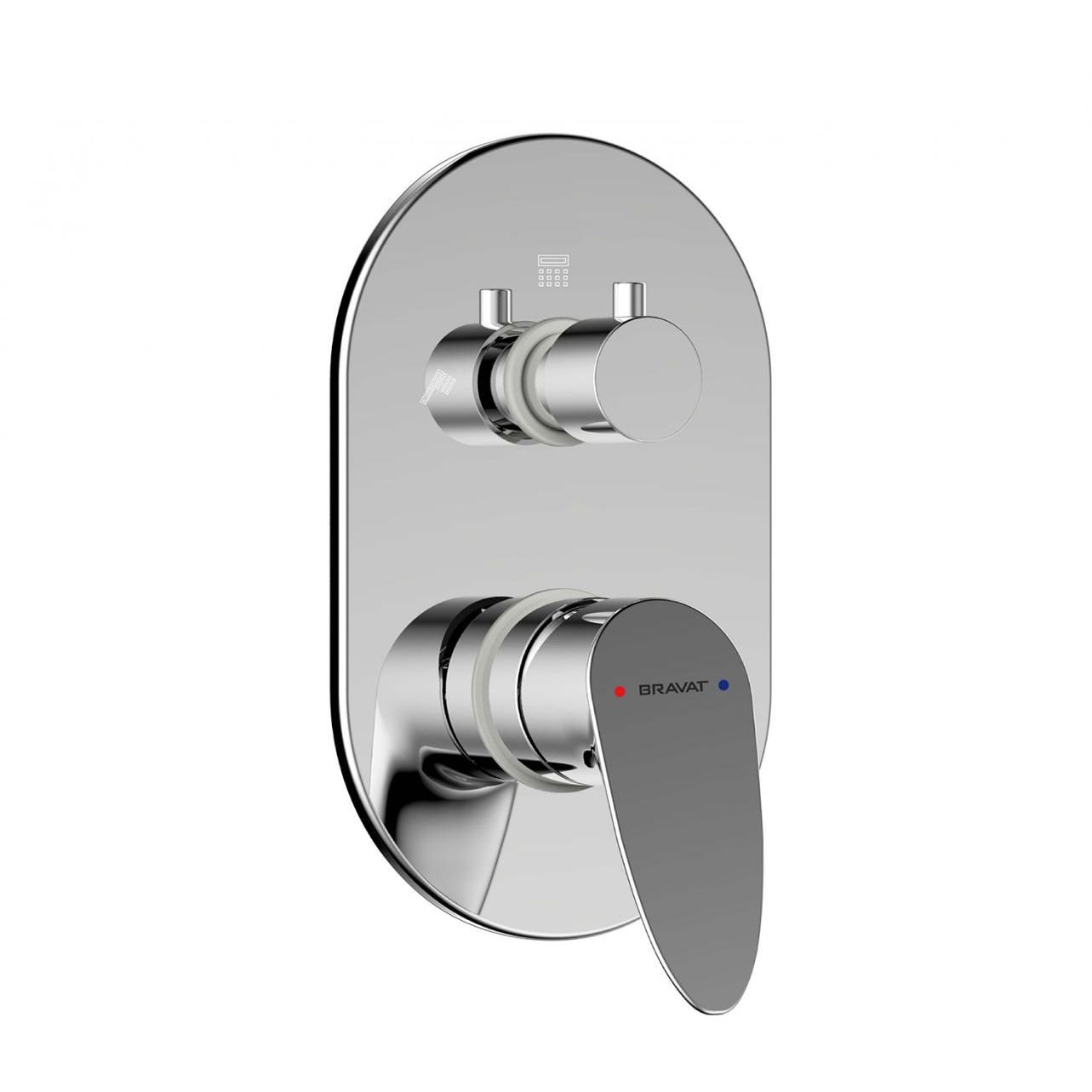 Смеситель для душа встраиваемый на 3 потока Bravat (Брават) Drop P69190C-RUS, хром