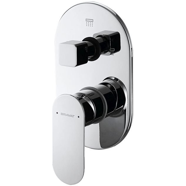 Смеситель для душа встраиваемый на 3 потока Bravat (Брават) Gina P69194C-ENG, хром
