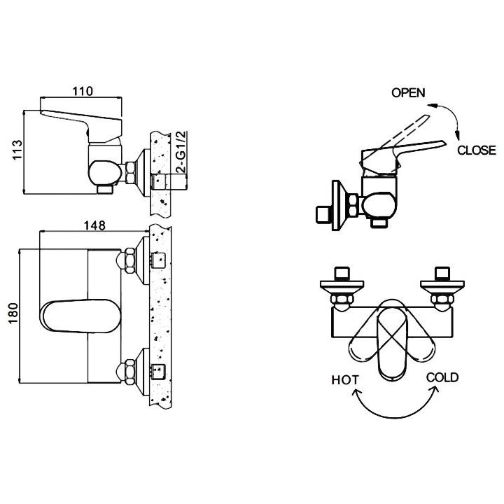 Смеситель для душа Bravat (Брават) Pure хром (F9105161C-01)