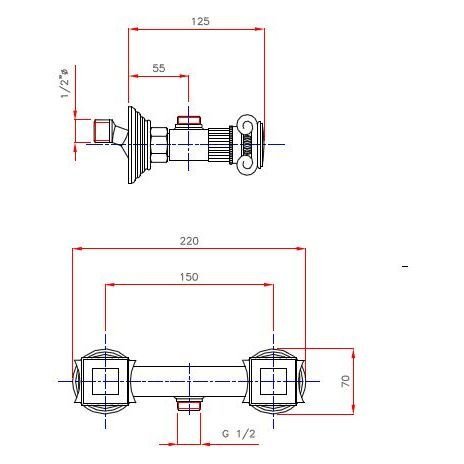 Смеситель для душа Cezares (Цезарис) Olimp бронза, ручки Swarovski (OLIMP-DS-02-Sw)