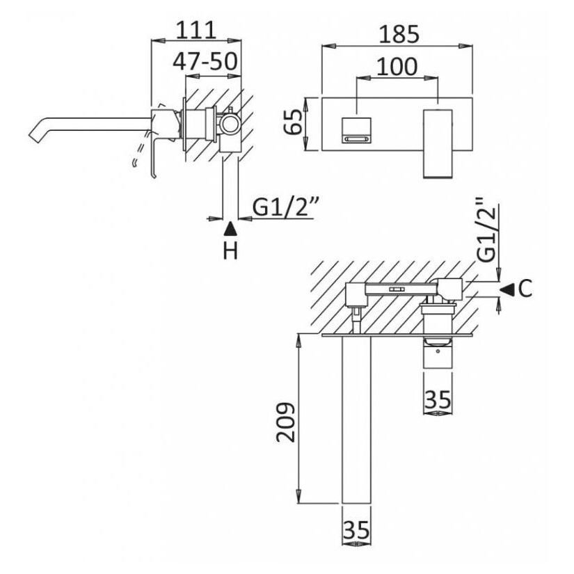 Смеситель для раковины Cezares (Цезарис) Porta белый матовый (PORTA-BLI-BIO)
