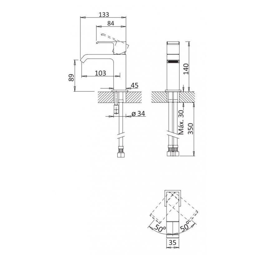 Смеситель для раковины Cezares (Цезарис) Porta бронза (PORTA-LS1-SS)