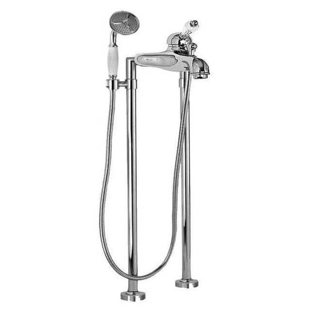 Смеситель для ванной напольный Cezares (Цезарис) Vintage хром, ручка Svarovski (VINTAGE-VDPM-01-Sw)