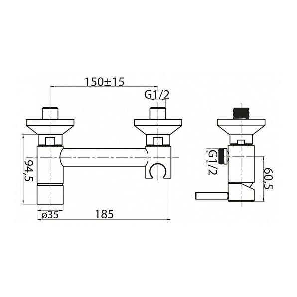 Смеситель для душа,для биде Cezares (Цезарис) Citrus хром (CZR-DA3-01)