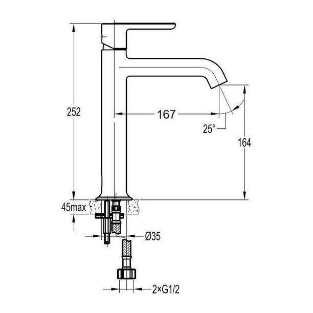 Смеситель для раковин Cezares (Цезарис) Eco черный матовый (ECO-LC-NOP-W0)