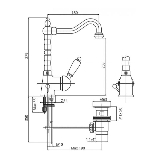 Смеситель для раковин Cezares (Цезарис) Elite bianco opaco (ELITE-LSM2-BIO)