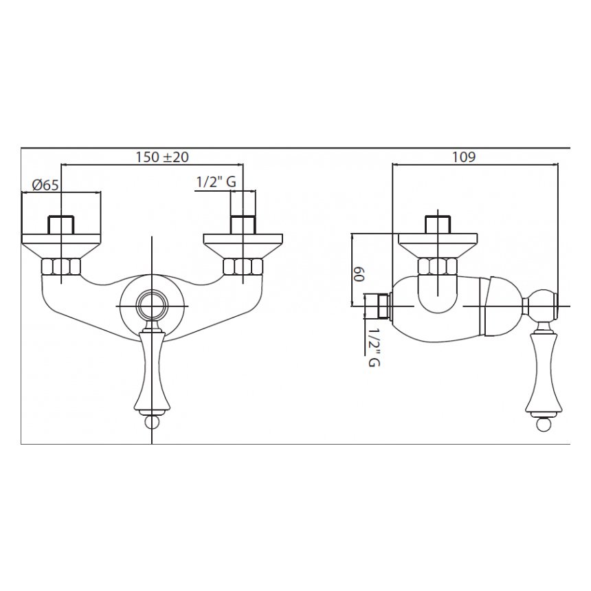 Смеситель для душа Cezares (Цезарис) Margot хром, ручка хром (MARGOT-DM-01-M)