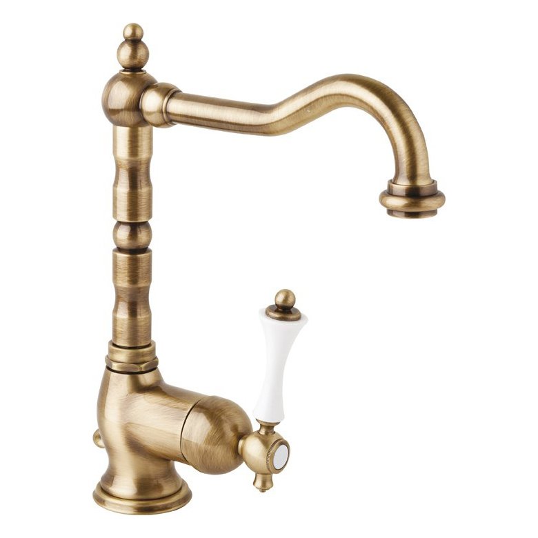 Смеситель для раковины Cezares (Цезарис) Margot бронза, ручка белая (MARGOT-LSM2-02-Bi)