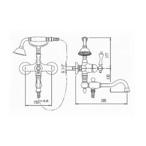 Смеситель для ванны напольный Cezares (Цезарис) Margot хром, ручка белая (MARGOT-VDPS2-01-M)