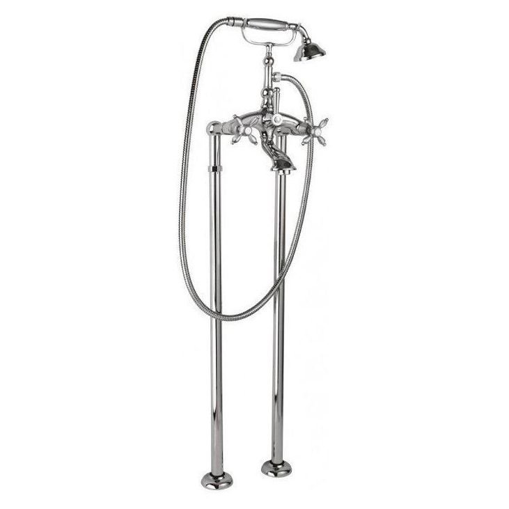 Напольный смеситель для ванны Cezares (Цезарис) Nostalgia хром, ручки хром (NOSTALGIA-VDP-01-M)