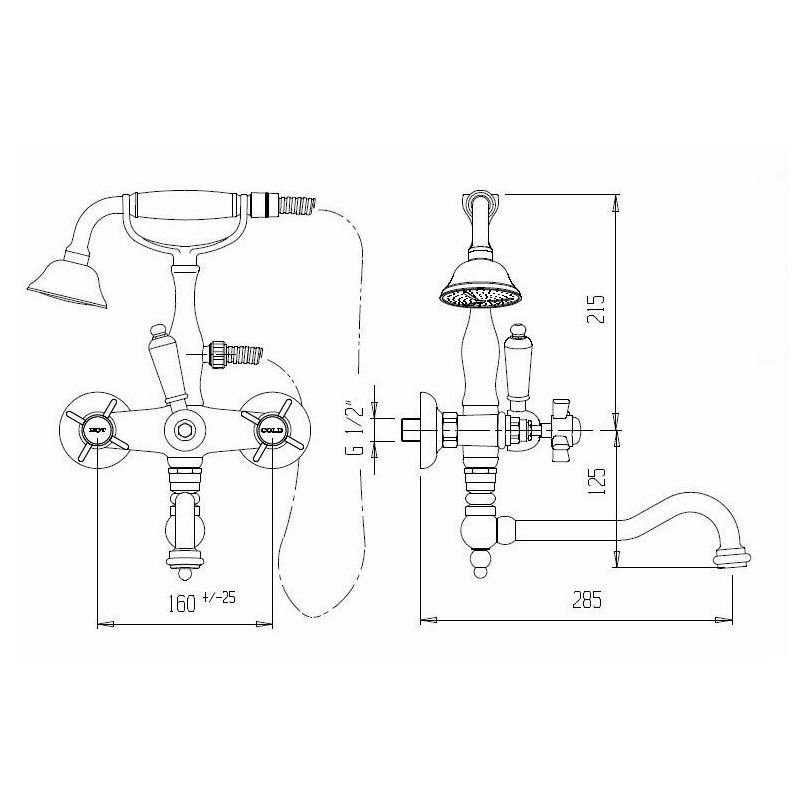 Напольный смеситель для ванны Cezares (Цезарис) Nostalgia хром (NOSTALGIA-VDPS2-01-M)