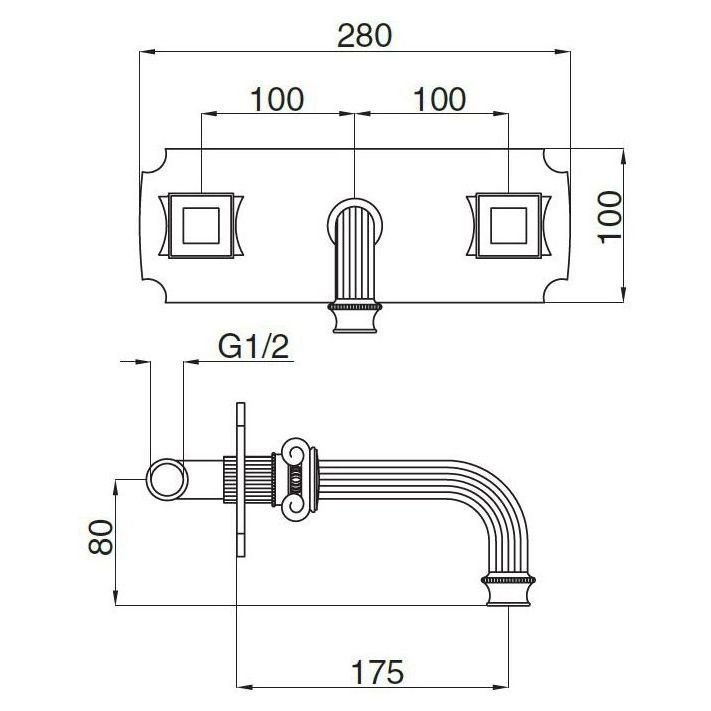 Смеситель для раковины встраиваемый Cezares (Цезарис) Olimp хром (OLIMP-BLS2-01-O)