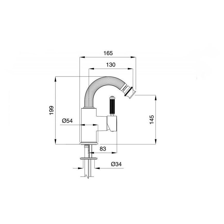 Смеситель для биде Cezares (Цезарис) Olimp хром (OLIMP-BSM2-01-L)