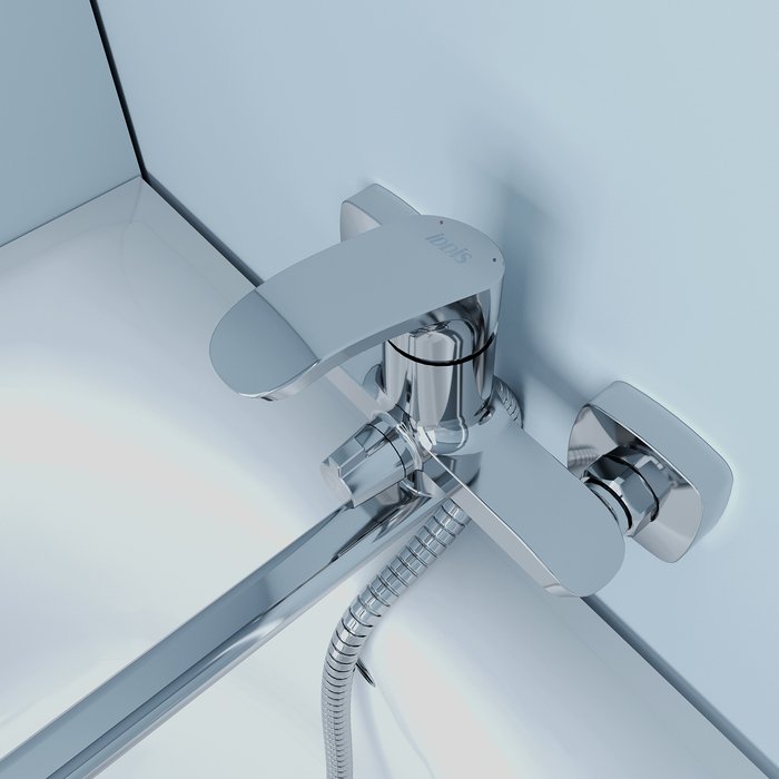 Смеситель Iddis (Иддис) для ванны с длинным изливом Joker глянцевый хром JOKSB00i10WA