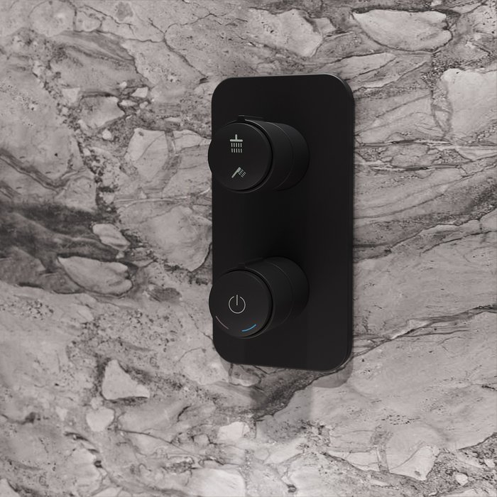 Смеситель Iddis (Иддис) встраиваемый с двумя выходами с управлением Push Control черный матовый Slide SLIBLBTi67