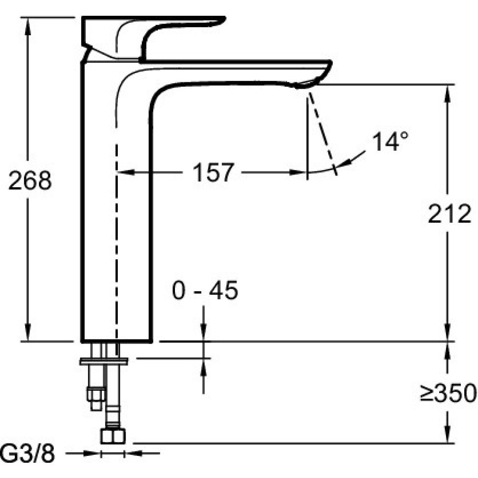 Смеситель для раковины Jacob Delafon Aleo E72299-4-CP хром