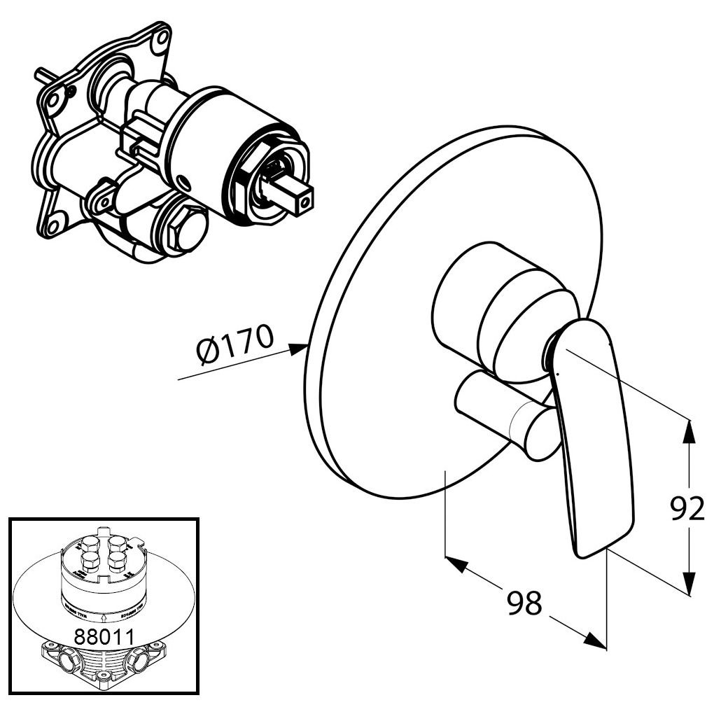 Смеситель для ванн (внешняя часть) Kludi (Клуди) Balance хром 526500575