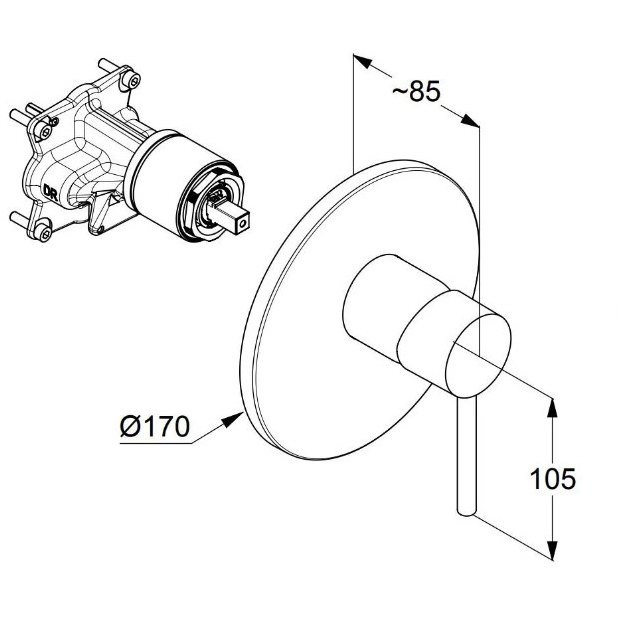 Смеситель (внешняя часть) для душа Kludi (Клуди) Bozz черный 386553976