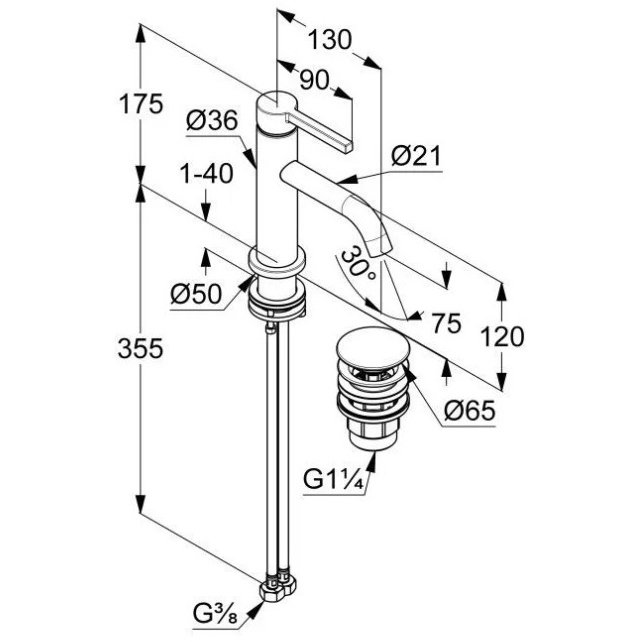 Смеситель для раковины Kludi (Клуди) Nova Forte хром 202660515