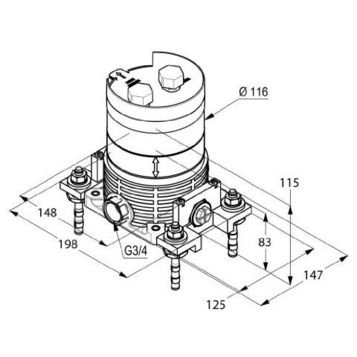 Внутреняя часть смесителя напольного (скрытого монтажа) Kludi (Клуди) Flexx Boxx 88088
