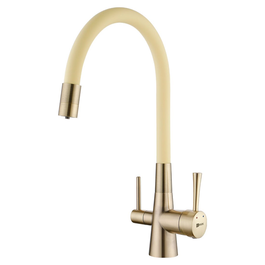 Смеситель для кухонных моек под фильтр Lemark (Лемарк) Comfort бронза/бежевый (LM3075B-Beige)