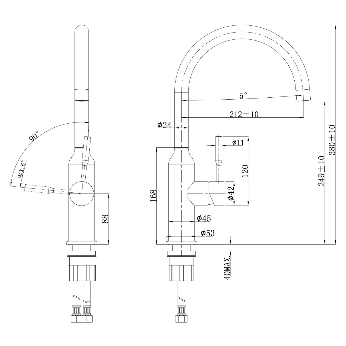 Смеситель для кухонных моек Lemark Expert нержавеющая сталь (LM5079S)