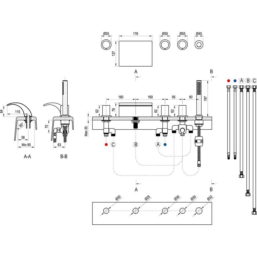 Смеситель на борт ванны Ravak (Равак) WF 025.00 (X070060) хром