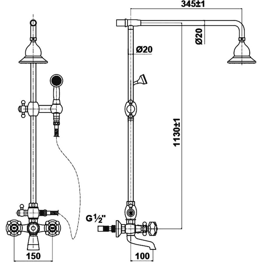 Душевая система Timo Nelson хром (SX-1190 chrome)