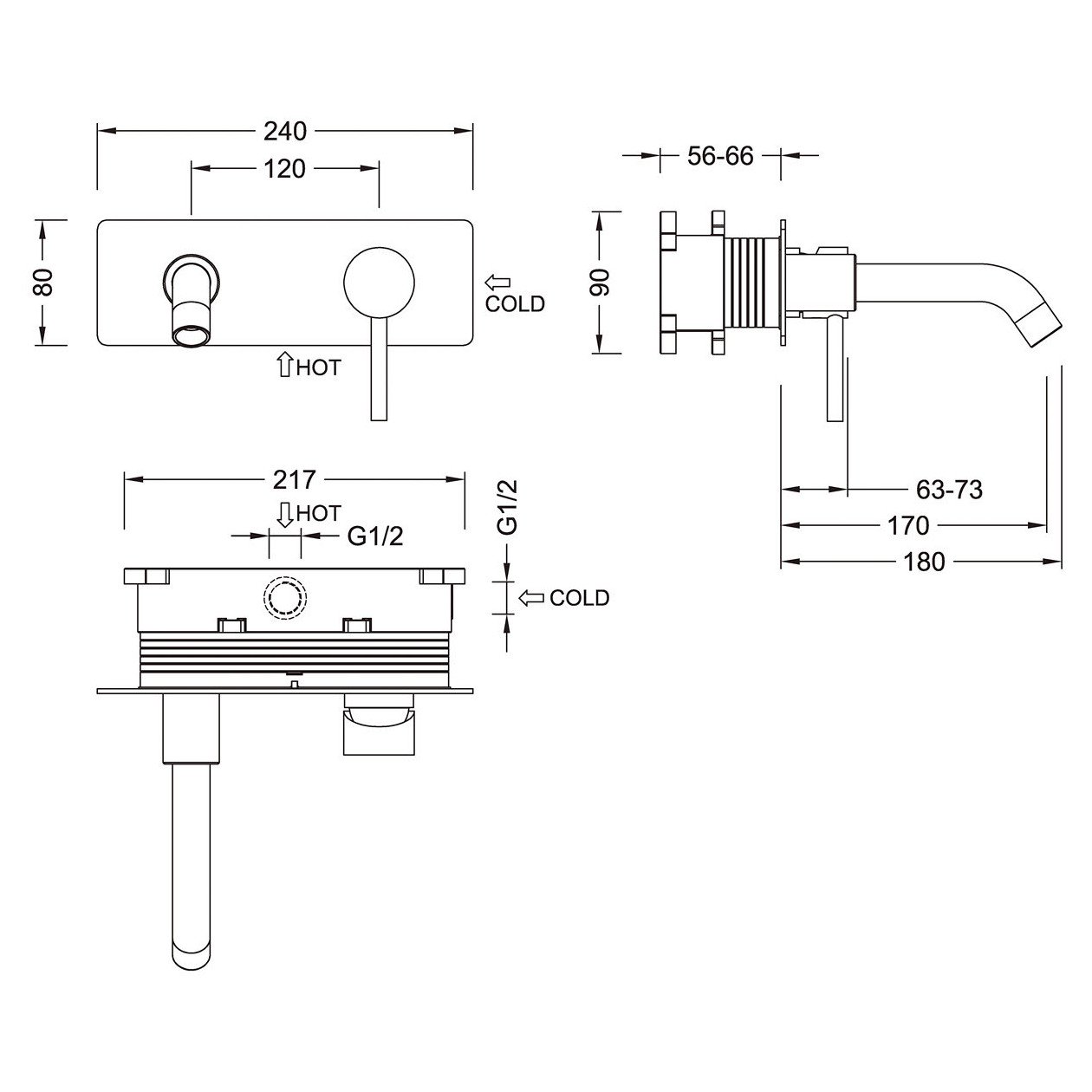 Смеситель для раковин скрытого монтажа Timo (Тимо) Saona черное золото (2371/18SM)