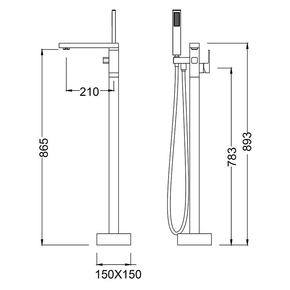 Смеситель для ванн, для душа Timo (Тимо) Selene черный (2200/03Y-CR)