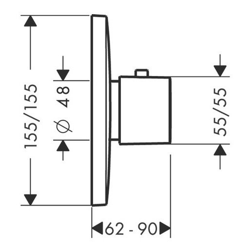 Внешняя часть для смесителя скрытого монтажа Hansgrohe (Хансгрое) PuraVida хром 15772000
