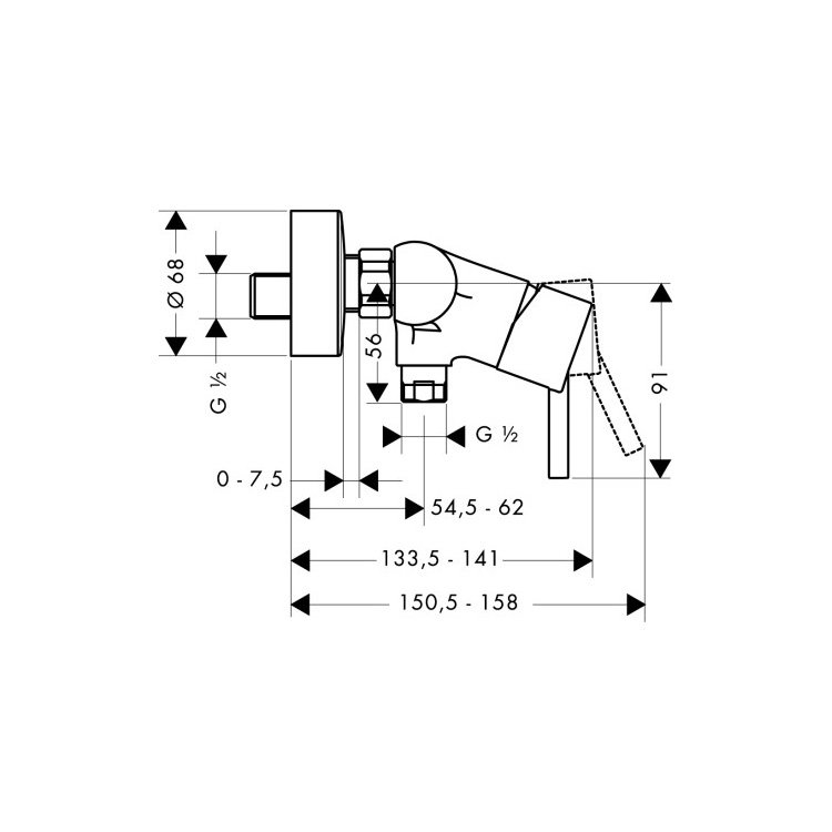 Смеситель для душа Hansgrohe Talis S2 хром 32640000