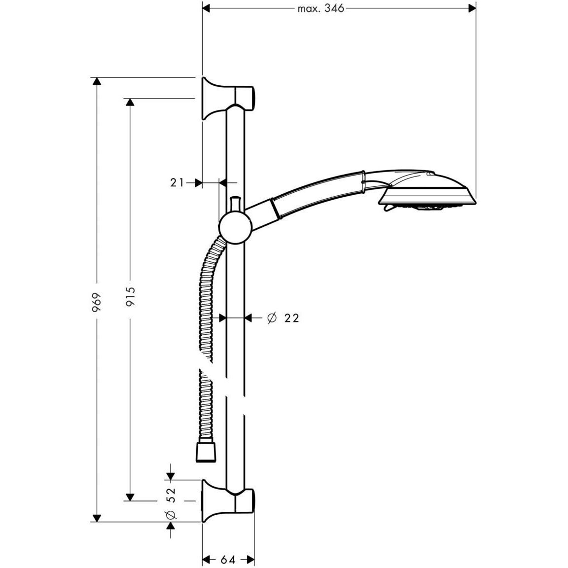 Душевой гарнитур Hansgrohe хром 27841000