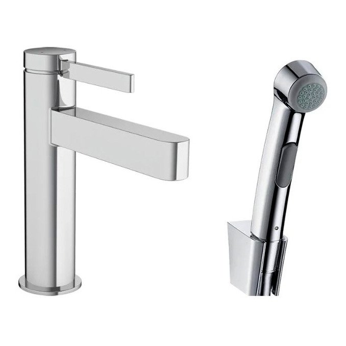 Смеситель для раковины Hansgrohe (Хансгрое) Finoris, с гигиеническим душем 76210000 хром