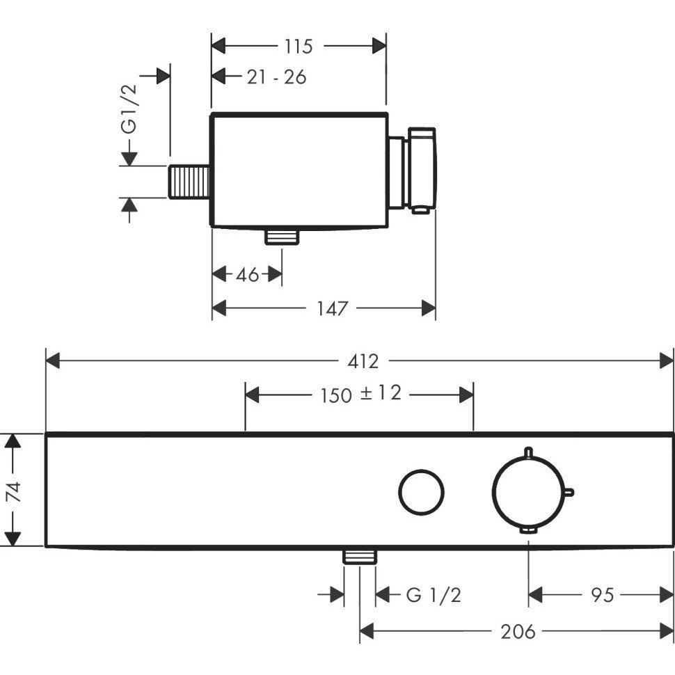 Смеситель для душа Hansgrohe (Хансгрое) ShowerTablet Select 400 термостатический (24360000) хром