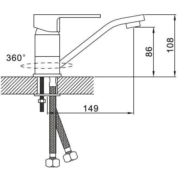 Смеситель для раковины Эверест (Everest) зеленый (B45-02721)