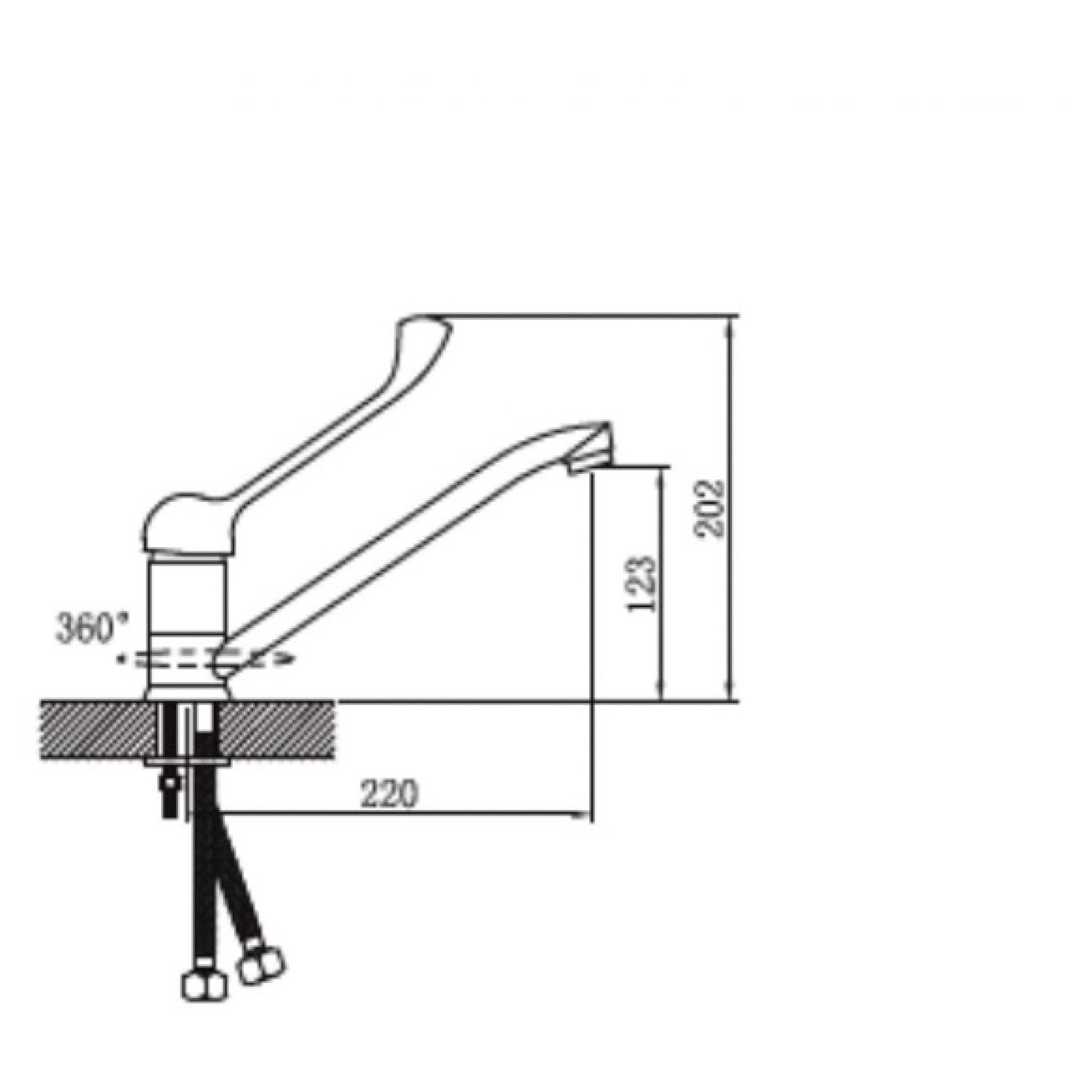 Смеситель для кухни с длинным изливом Potato (Потато) Хром (P4237)