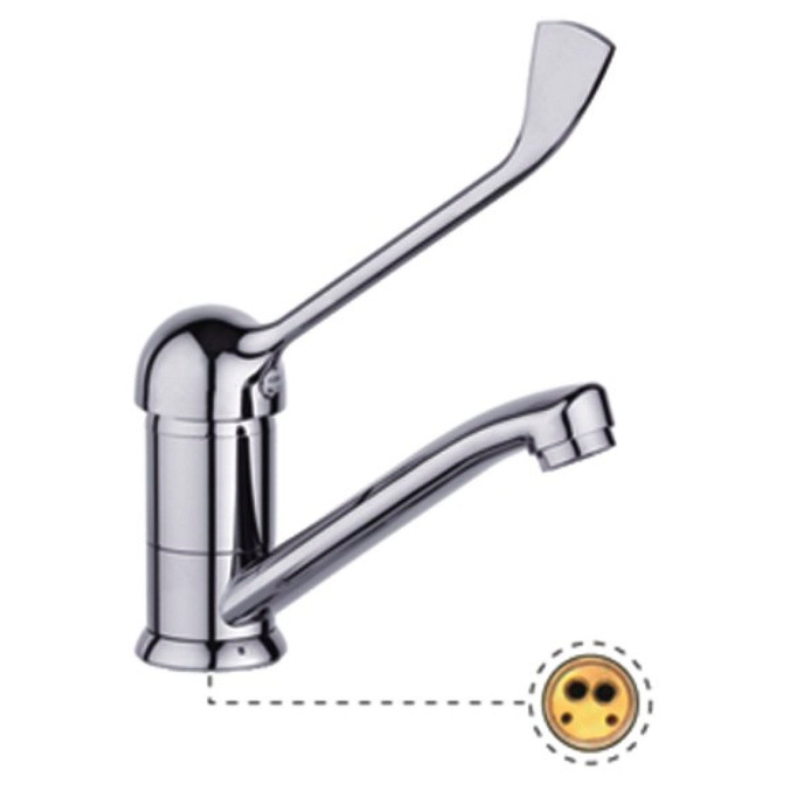 Смеситель для кухни с коротким изливом Potato (Потато) Хром (P4537)