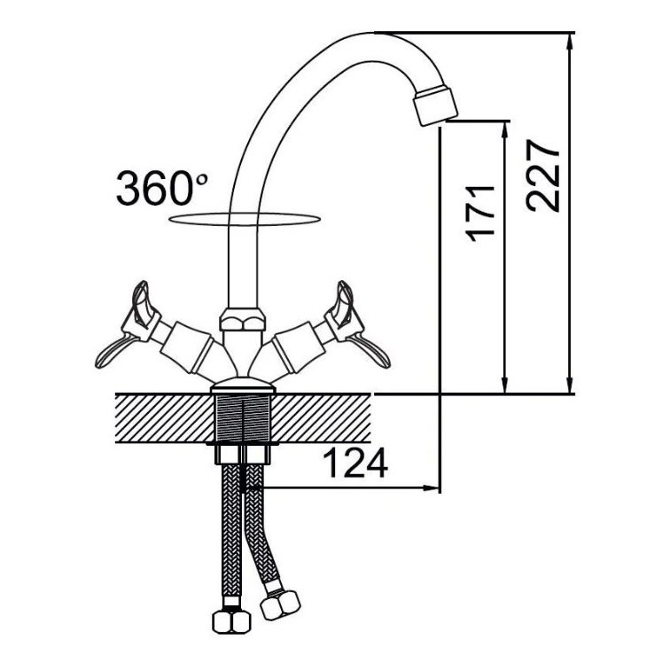 Смеситель для кухни с высоким изливом Potato (Потато) P4967 хром