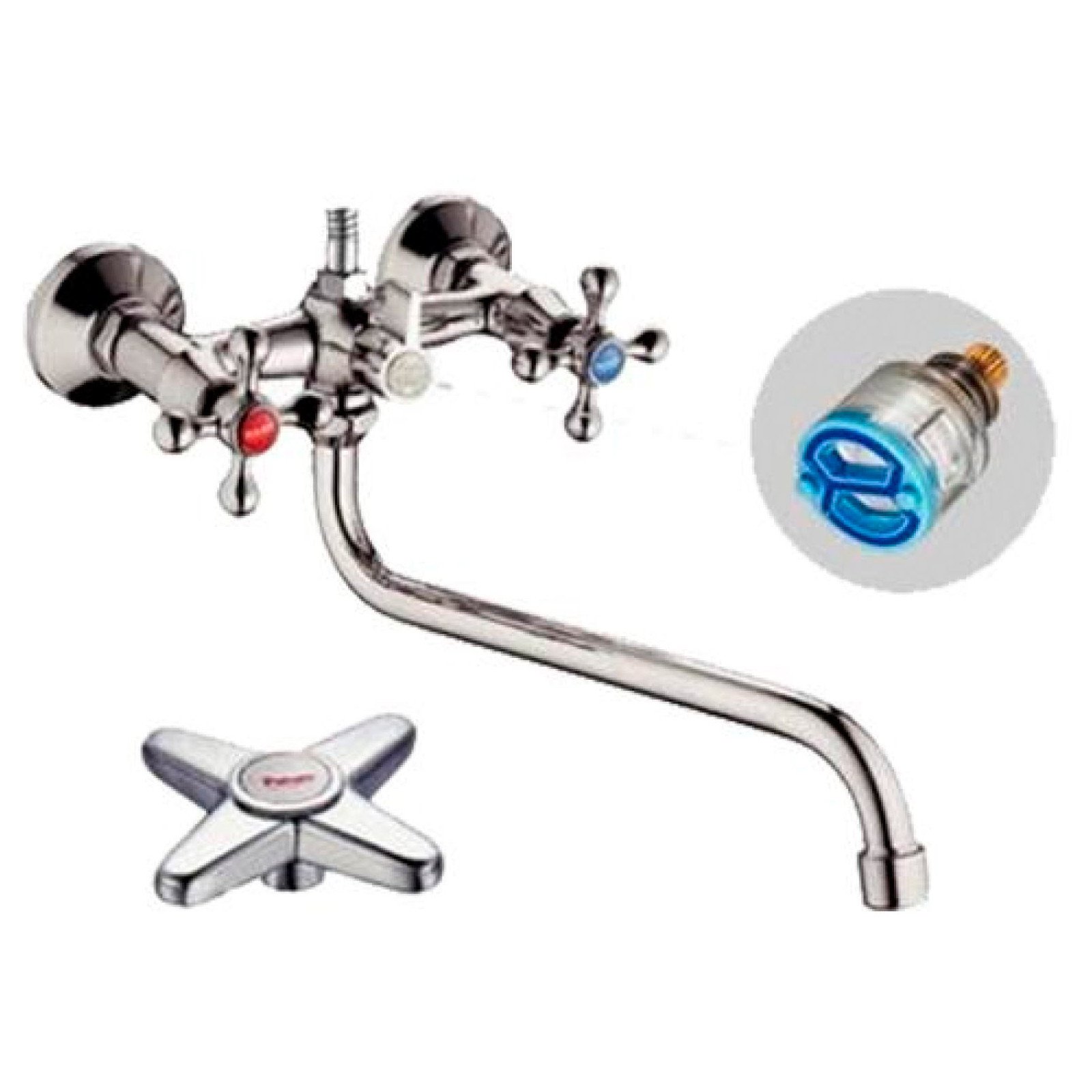 Смеситель для ванны с круглым изливом Potato (Потато) Хром (P2469)