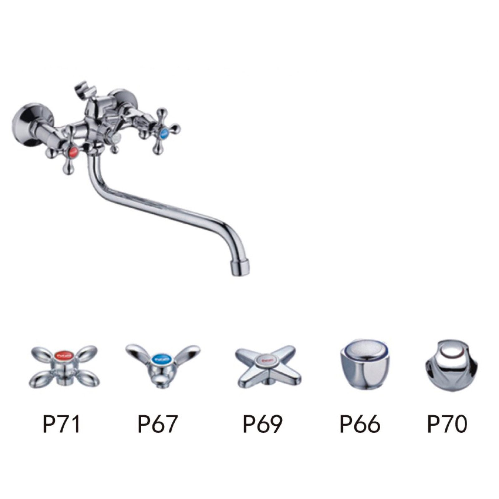 Смеситель для ванны с круглым изливом Potato (Потато) Хром (P2371)