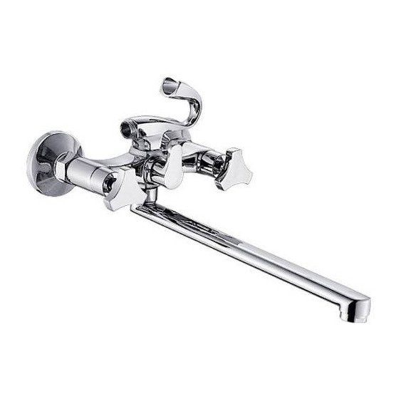 Смеситель для ванны с длинным плоским изливом Potato (Потато) Хром (P22308)